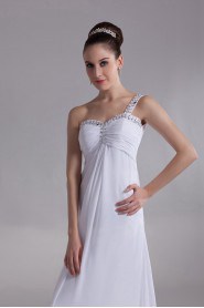 Chiffon Column Dress with Embroidery