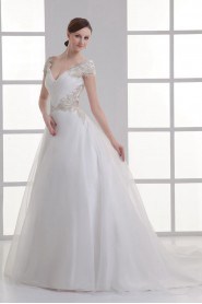 Organza Ball Gown with Embroidery