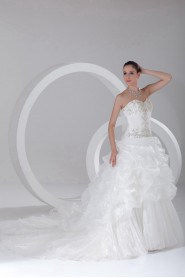 Organza Sweetheart Ball Gown with Embroidery