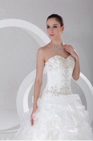 Organza Sweetheart Ball Gown with Embroidery