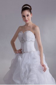 Organza Sweetheart Ball Gown with Embroidery