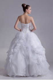 Organza Sweetheart Ball Gown with Embroidery