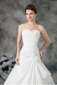 Satin Sweetheart Ball Gown with Embroidery