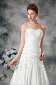 Satin Sweetheart A Line Gown with Embroidery