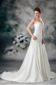 Satin Sweetheart A Line Gown with Embroidery