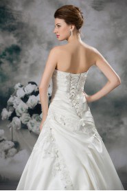 Satin Sweetheart A Line Gown with Embroidery