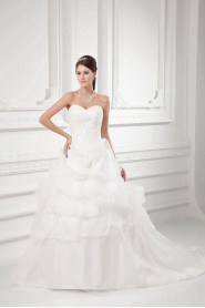 Organza Sweetheart A Line Gown with Embroidery