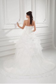 Organza Sweetheart A Line Gown with Embroidery