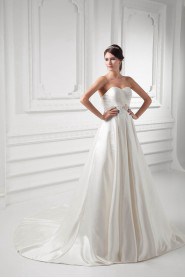 Satin Sweetheart A Line Gown with Embroidery