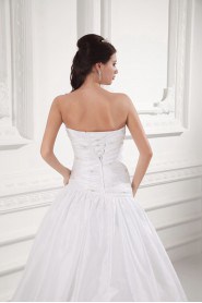 Taffeta Strapless A Line Gown with Embroidery