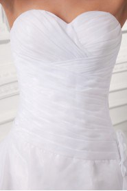 Organza Sweetheart A Line Gown with Hand-made Flower