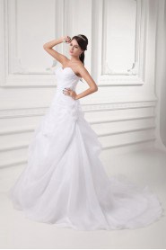 Organza Sweetheart A Line Gown with Hand-made Flower