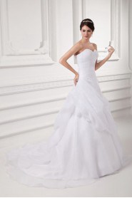 Organza Sweetheart A Line Gown with Hand-made Flower