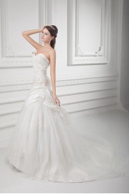 Taffeta Sweetheart A Line Gown with Embroidery