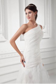 Organza One Shoulder A Line Gown