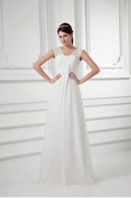 Chiffon A Line Gown with Straps