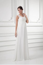 Chiffon A Line Gown with Straps