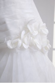 Organza Sweetheart A Line Hamd-made Flower Gown