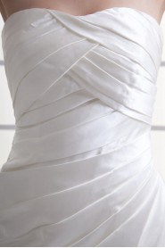 Satin Strapless A Line Gown with Embroidery