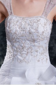 Organza A Line Gown with Embroidery