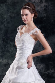 Taffeta A Line Gown with Embroidery