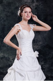 Taffeta A Line Gown with Embroidery