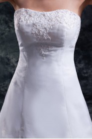 Organza Scoop A Line Gown with Embroidery