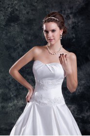 Satin Sweetheart A Line Gown with Embroidery