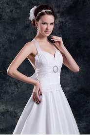 Organza Halter A Line Gown with Embroidery