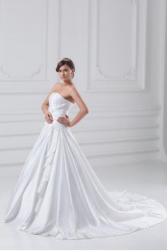 Satin Strapless A Line Gown