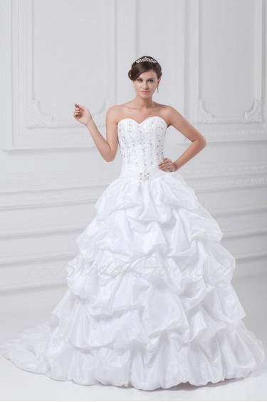 Taffeta Sweetheart A Line Gown with Embroidery