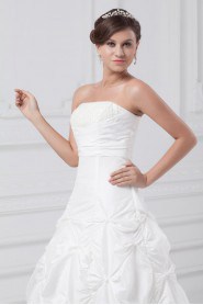 Taffeta Strapless Ankle-Length A Line Gown with Embroidery