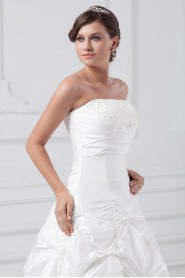 Taffeta Strapless Ankle-Length A Line Gown with Embroidery