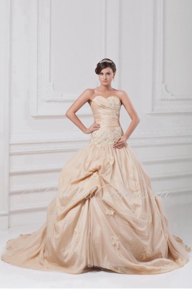 Taffeta Sweetheart A Line Gown with Embroidery