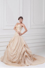 Taffeta Sweetheart A Line Gown with Embroidery