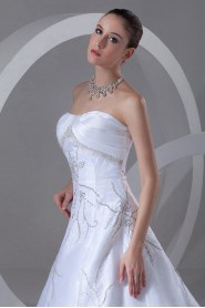 Organza Scoop A Line Gown with Embroidery