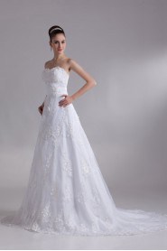 Lace Sweetheart A Line Gown with Embroidery