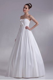 Taffeta Sweetheart A Line Gown with Hand-made Flowers