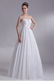 Taffeta Sweetheart A Line Gown with Hand-made Flowers