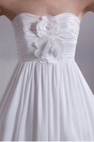 Taffeta Sweetheart A Line Gown with Hand-made Flowers