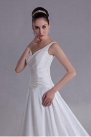 Taffeta Straps A Line Gown