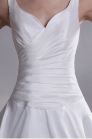 Taffeta Straps A Line Gown