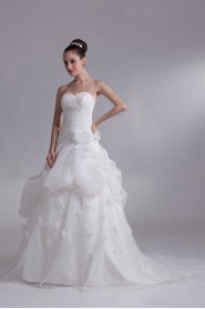 Organza Sweetheart A Line Gown with Embroidery