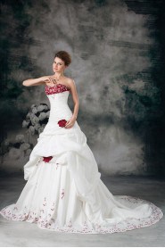 Taffeta Sweetheart A Line Gown with Embroidery