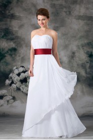 Chiffon Scoop A Line Gown with Sash