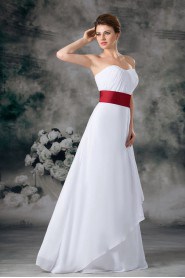 Chiffon Scoop A Line Gown with Sash