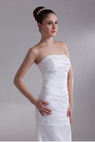 Taffeta Strapless Mermaid Gown with Embroidery