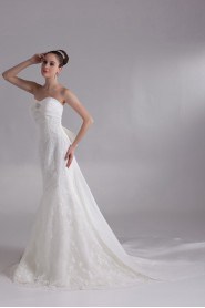 Taffeta Sweetheart Mermaid Gown with Embroidery