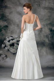 Satin Strapless Sheath Gown with Hand-made Flowers