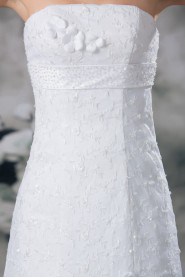 Strapless Sheath Lace Gown with Embroidery